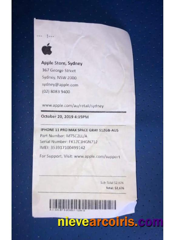 Apple company payment receipt